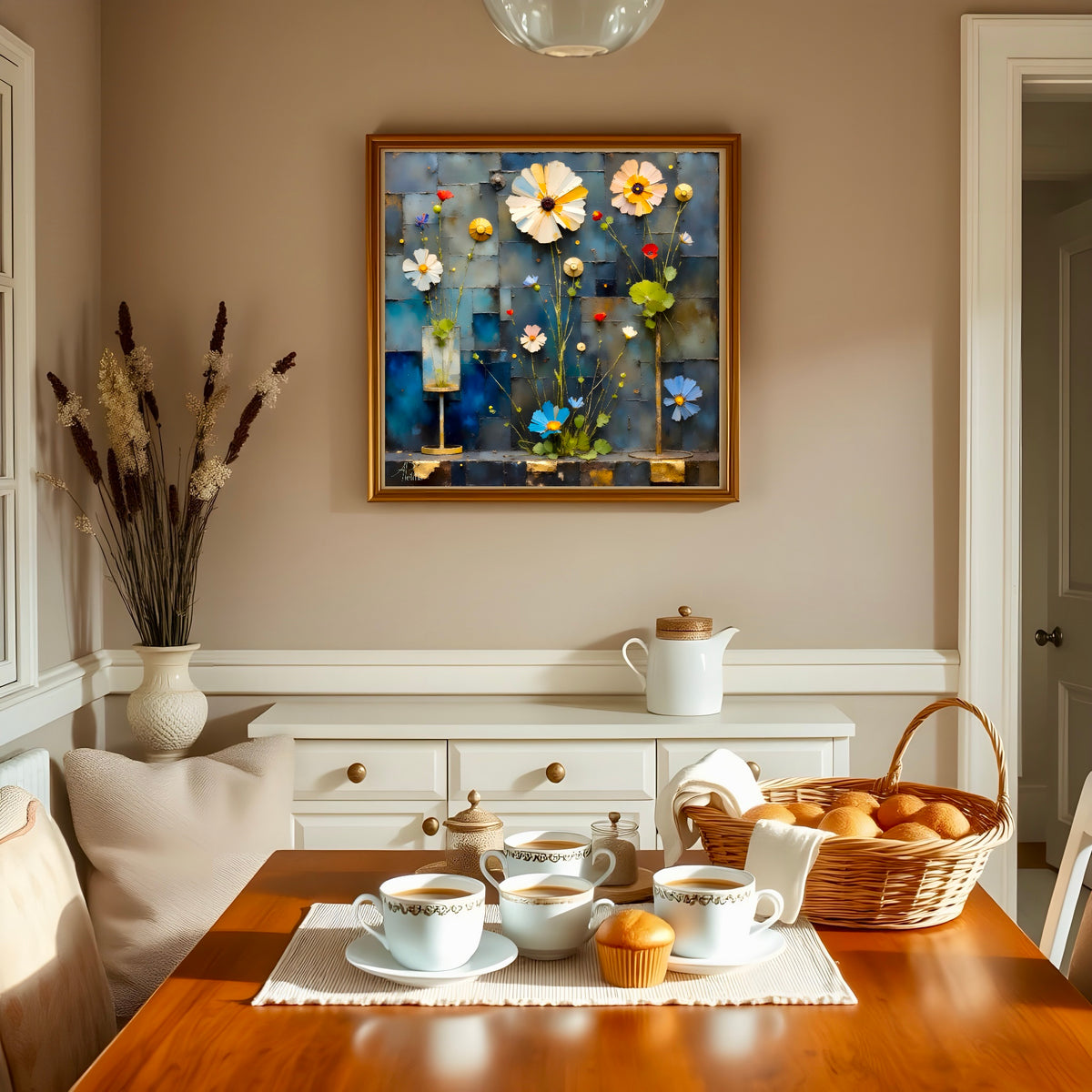 All in their Places: Floral Wall Art, Brilliant High Quality Print on Rigid Aluminum Panel
