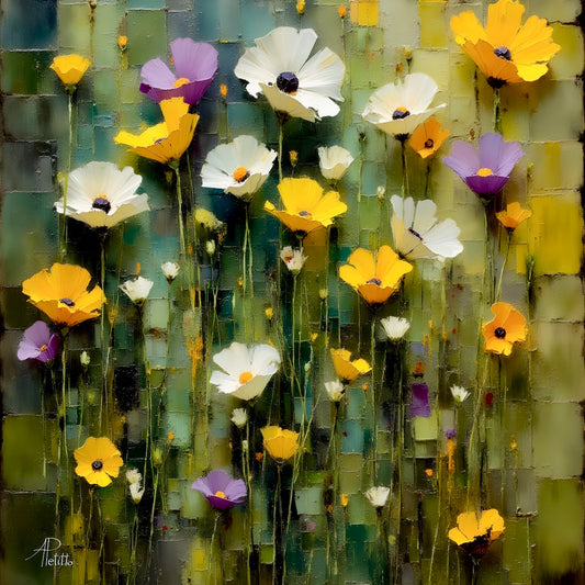 Buttercups: Wall Art, Brilliant High Quality Print on Rigid Aluminum Panel