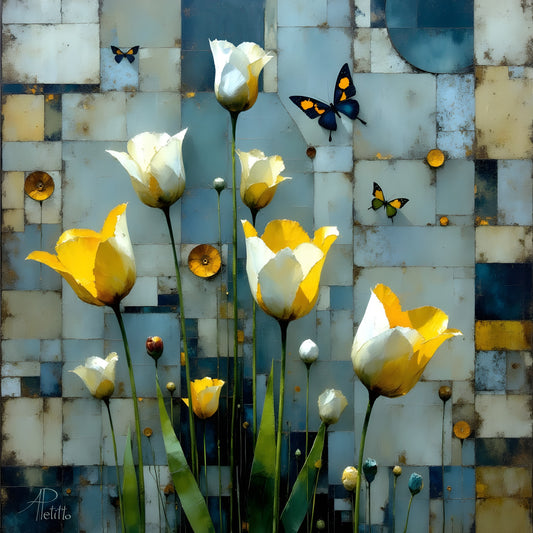 Yellow Butter Flies: Limited Edition Wall Art, Brilliant High Quality Print on Rigid Aluminum Panel