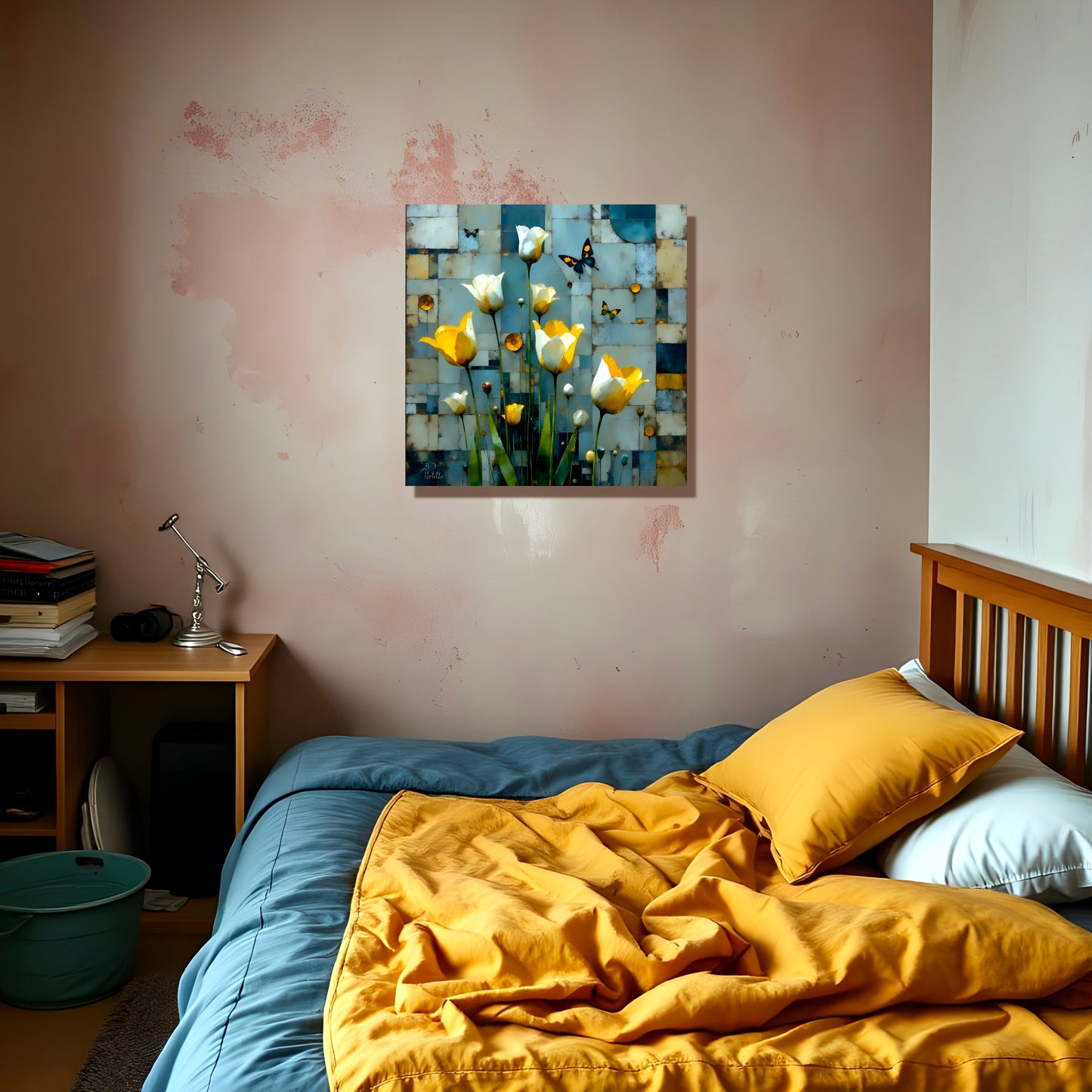 Yellow Butter Flies: Limited Edition Wall Art, Brilliant High Quality Print on Rigid Aluminum Panel