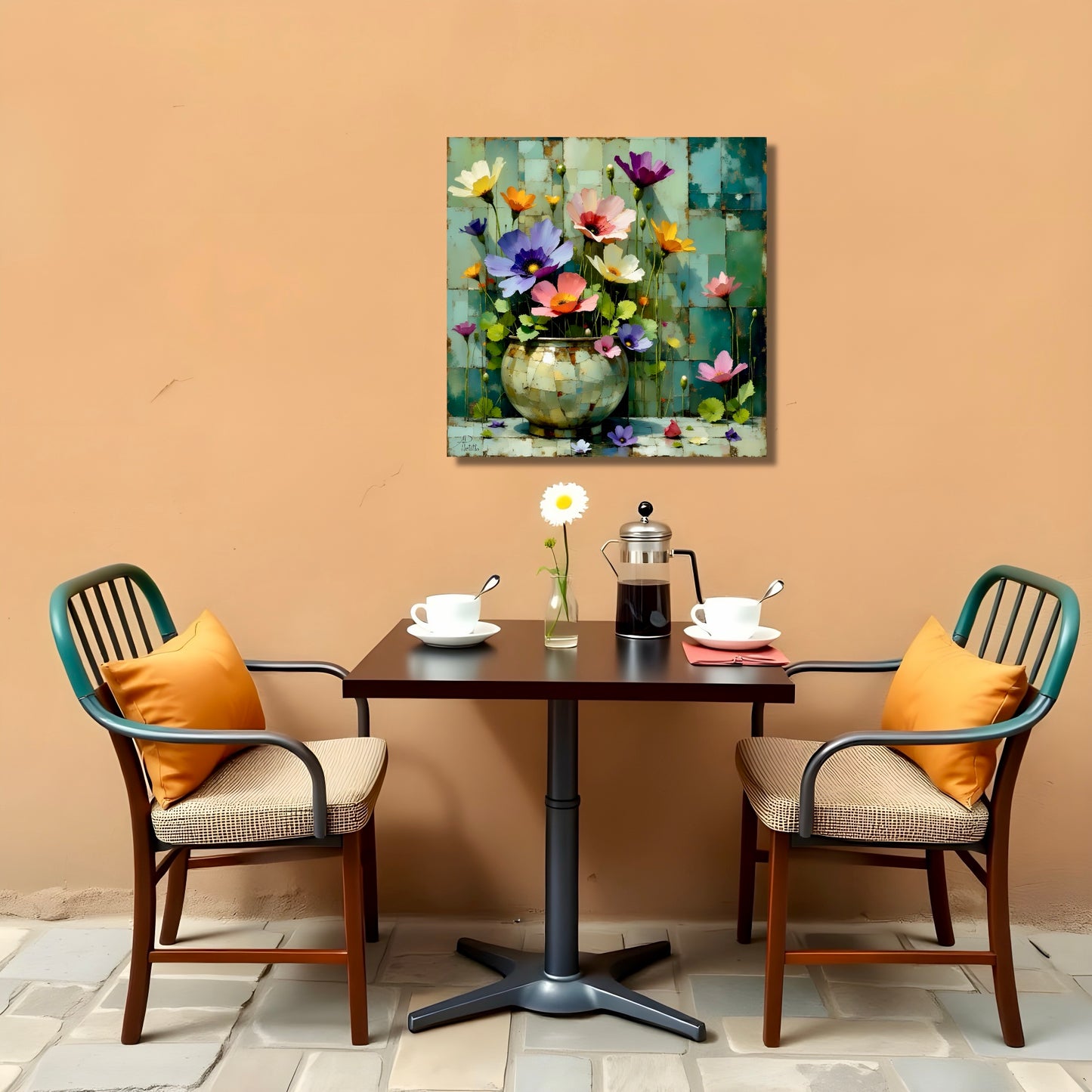 Colorful Crowd: Floral Wall Art, Limited Edition High Quality Print on Rigid Aluminum Panel
