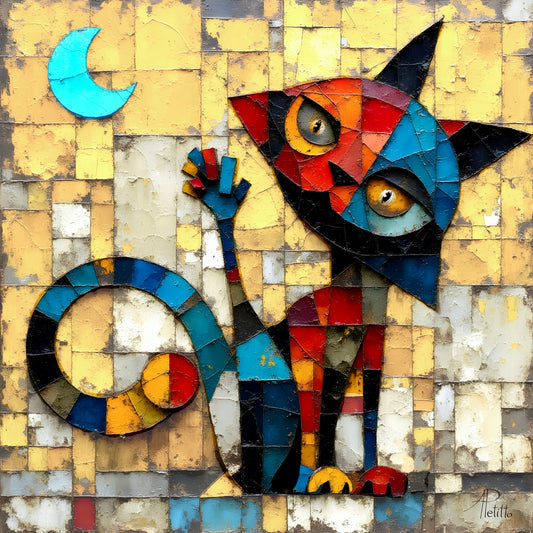 Bathing under a Full Moon : Wall Art, Brilliant High Quality Print on Rigid Aluminum Panel