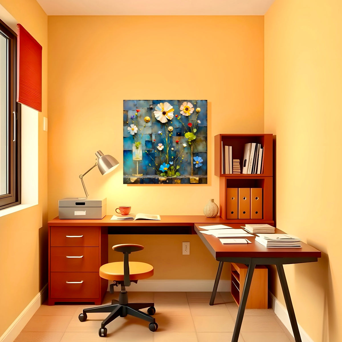 All in their Places: Floral Wall Art, Brilliant High Quality Print on Rigid Aluminum Panel