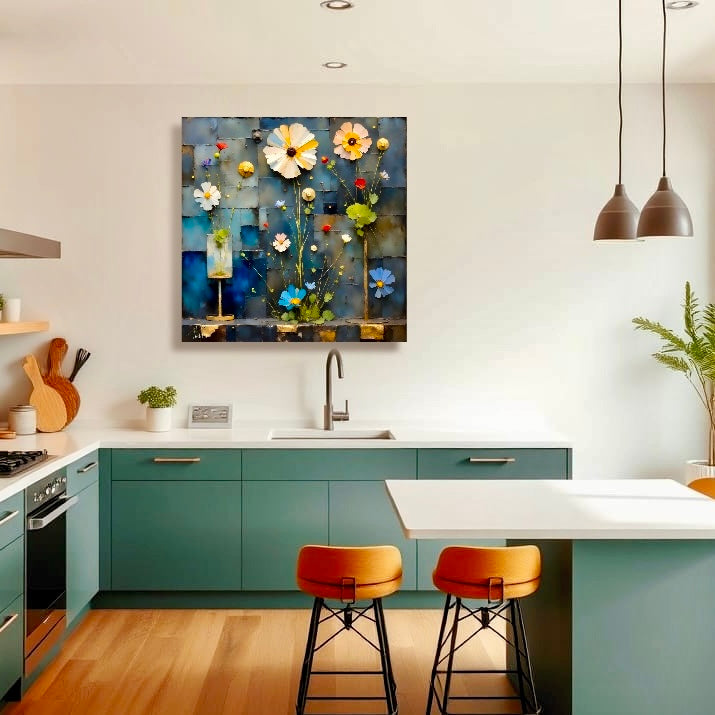 All in their Places: Floral Wall Art, Brilliant High Quality Print on Rigid Aluminum Panel