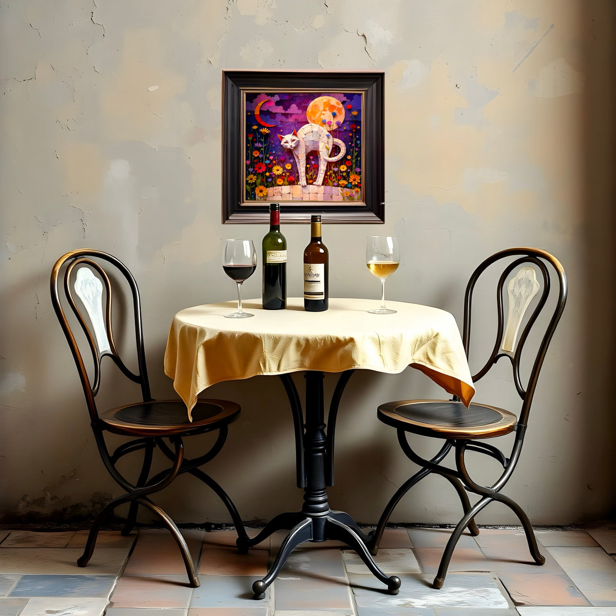 Hot Moon Cool Cat : Wall Art, Brilliant High Quality Print on Rigid Aluminum Panel