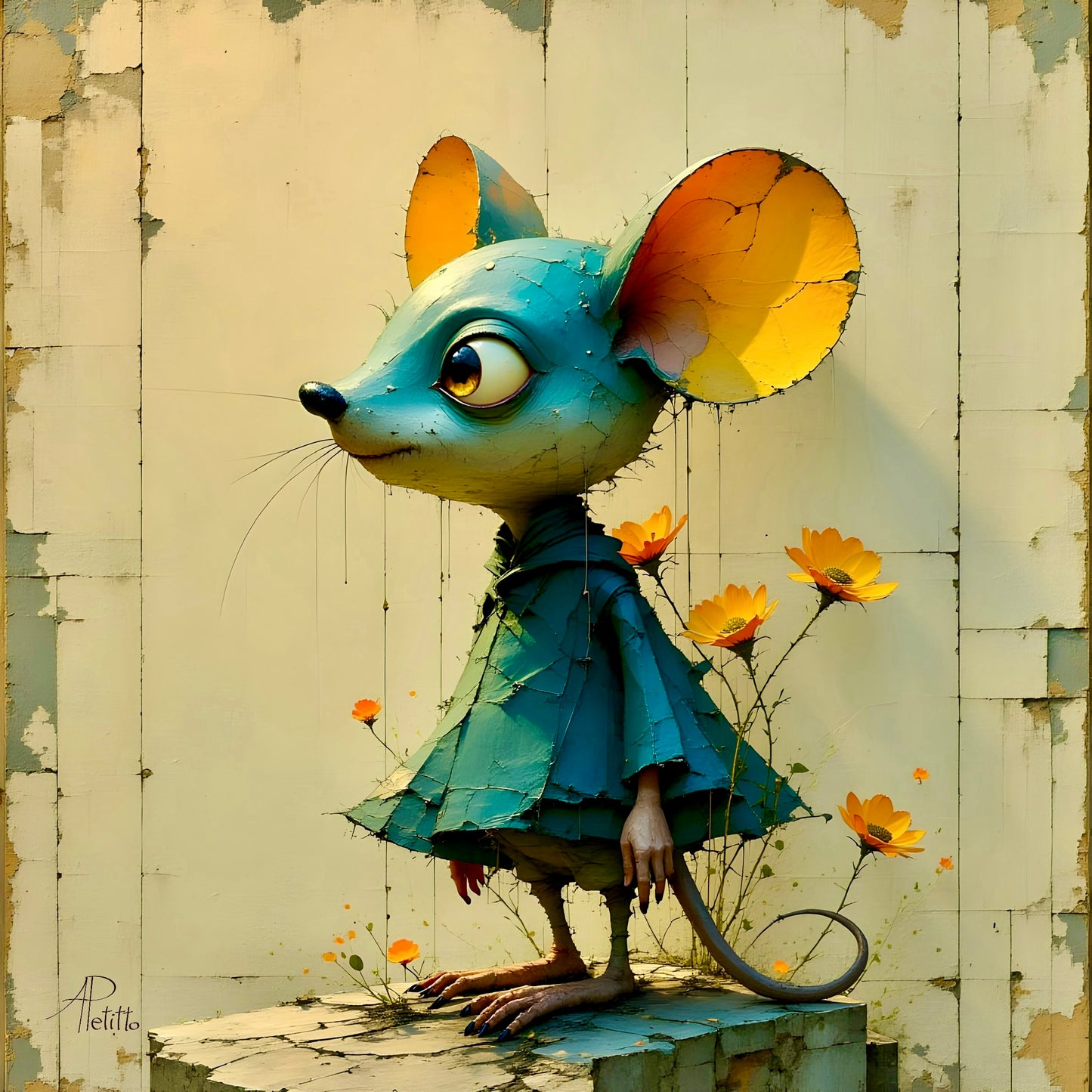 Little Lost Mouse : Wall Art, Brilliant High Quality Print on Rigid Aluminum Panel