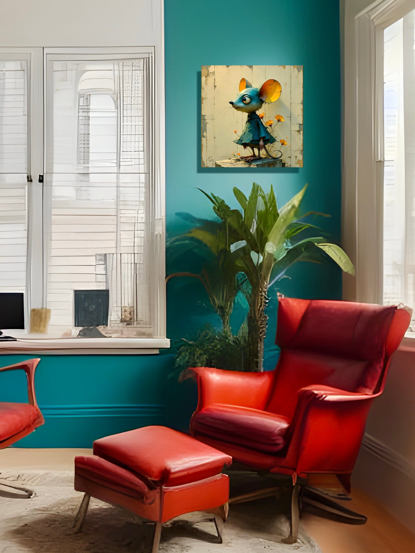 Little Lost Mouse : Wall Art, Brilliant High Quality Print on Rigid Aluminum Panel