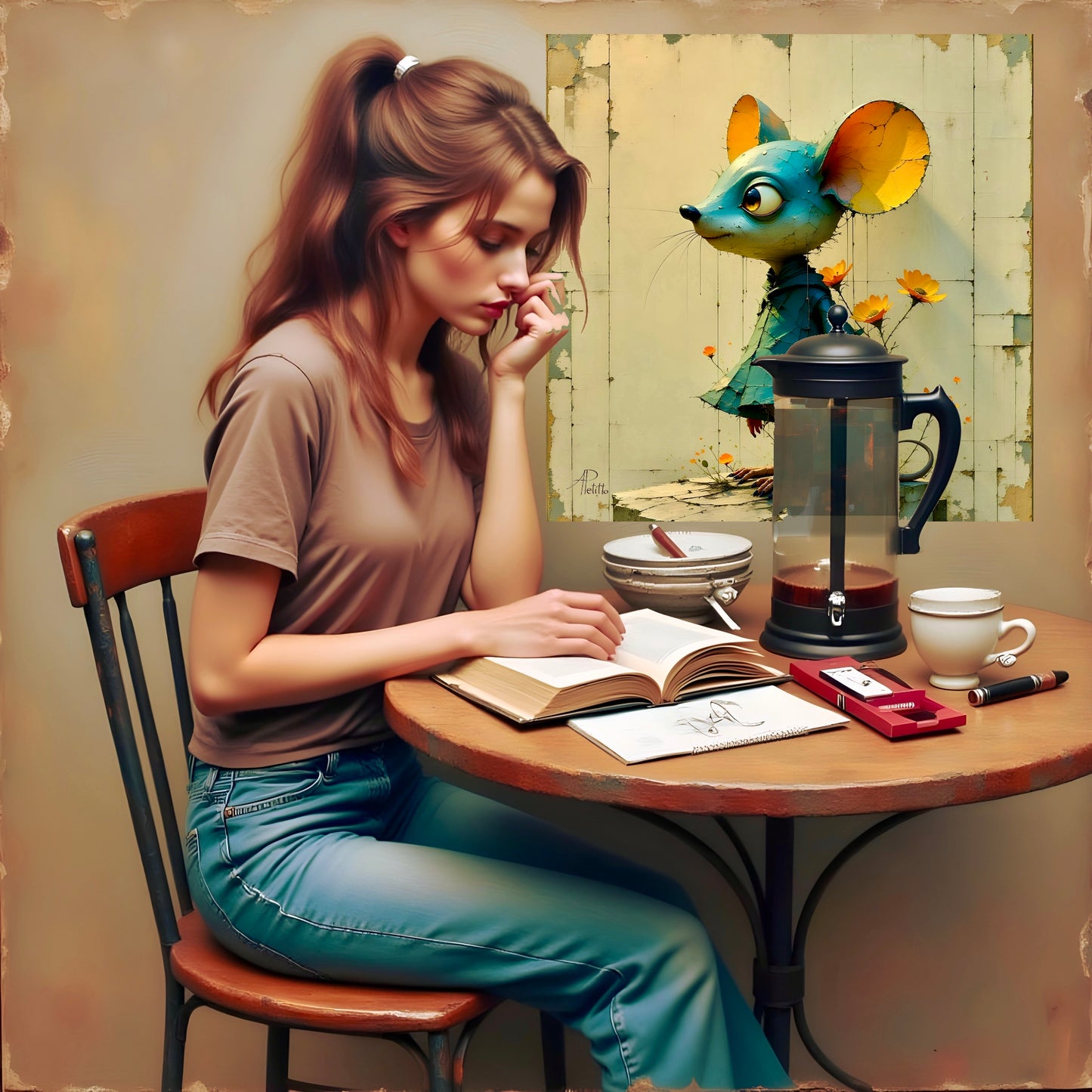 Little Lost Mouse : Wall Art, Brilliant High Quality Print on Rigid Aluminum Panel