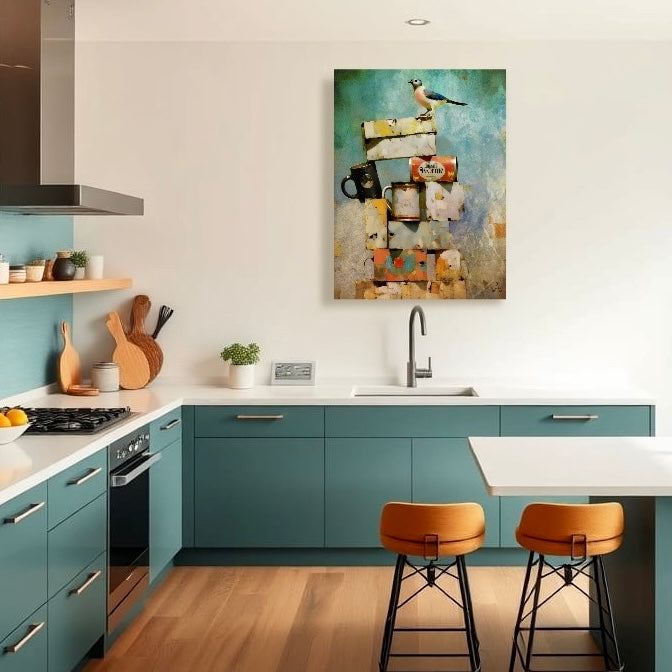 Blue Bird: Wall Art, Brilliant High Quality Print on Rigid Aluminum Panel