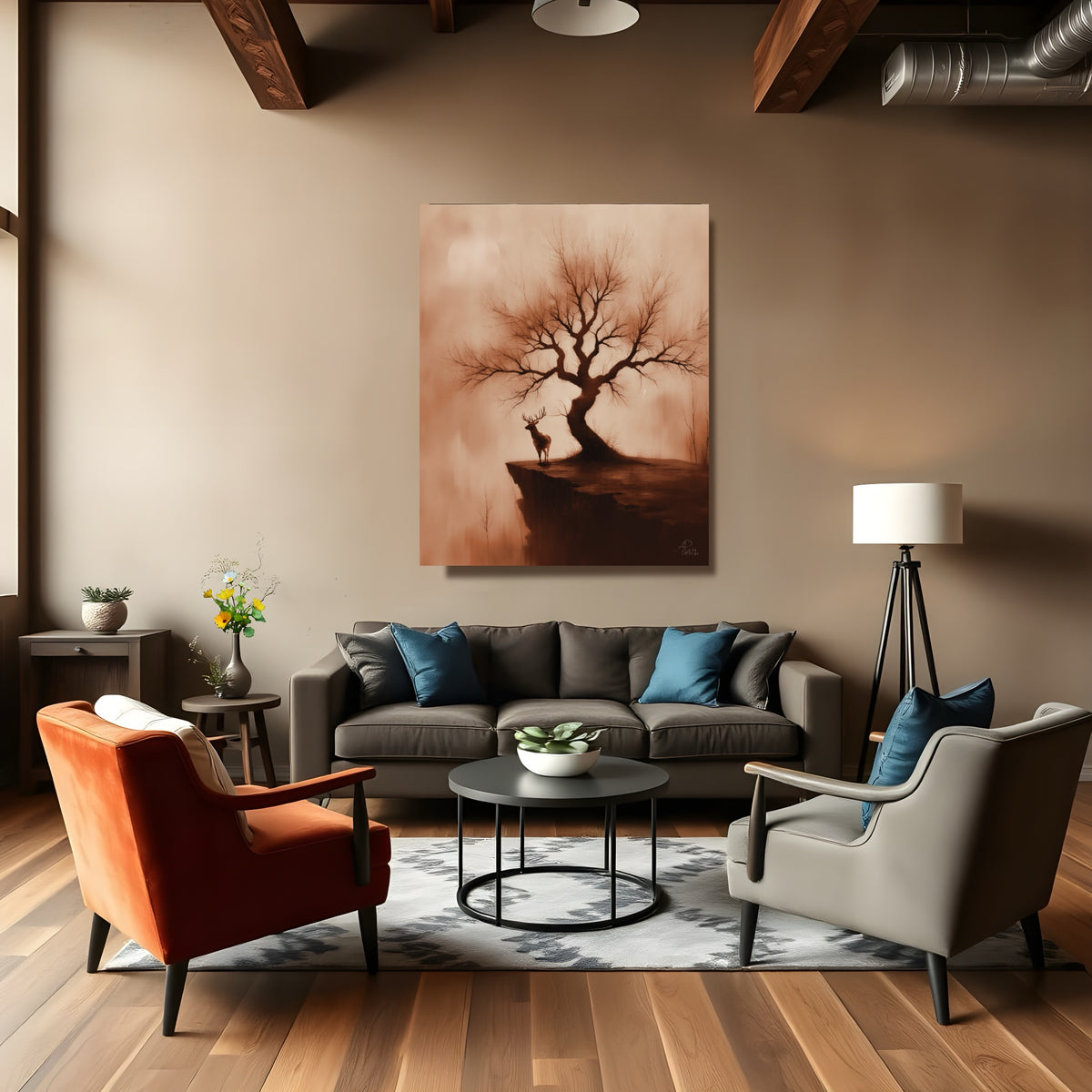 Sepia Wisdom: Wall Art, Brilliant High Quality Print on Rigid Aluminum Panel