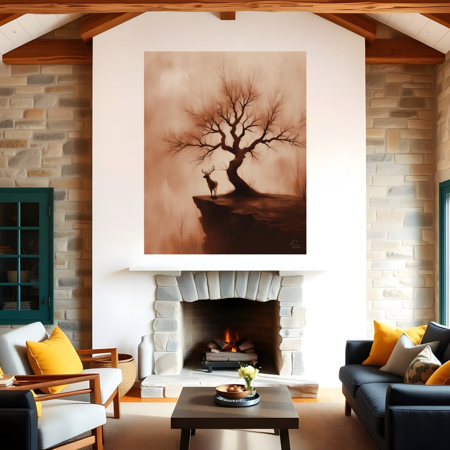 Sepia Wisdom: Wall Art, Brilliant High Quality Print on Rigid Aluminum Panel