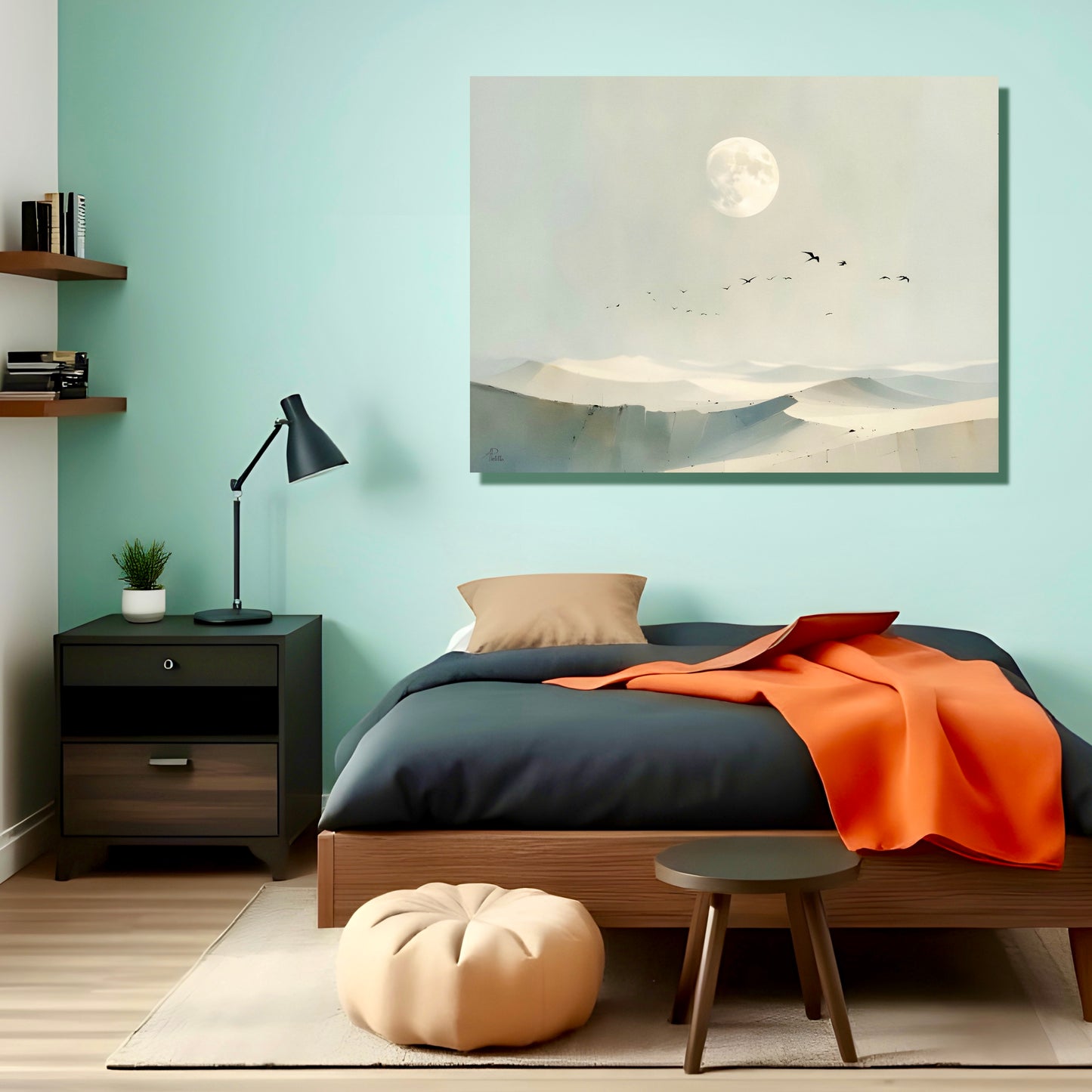 Moon and Dune: Limited Edition Wall Art, Brilliant High Quality Print on Rigid Aluminum Panel