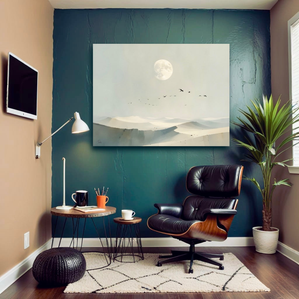 Moon and Dune: Limited Edition Wall Art, Brilliant High Quality Print on Rigid Aluminum Panel