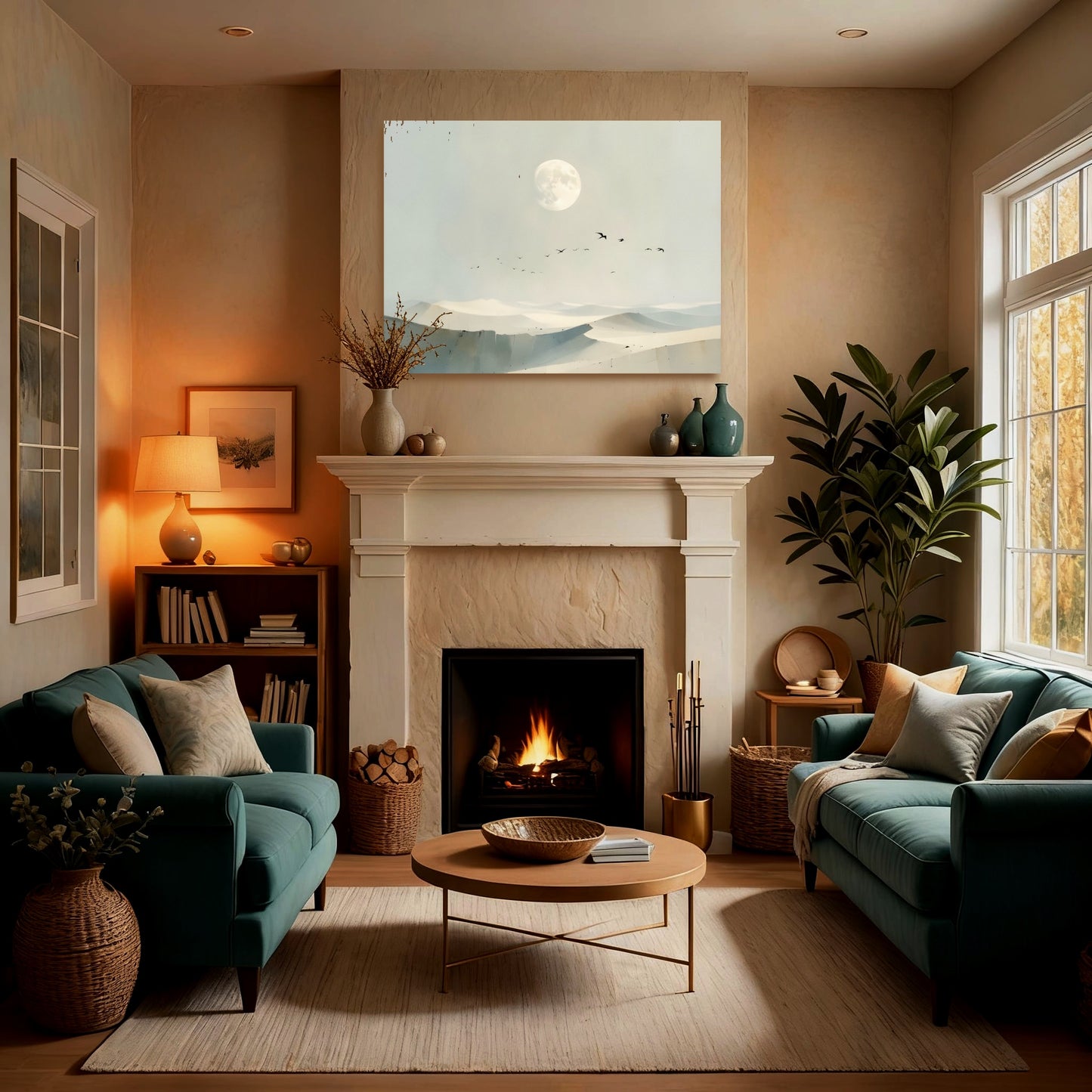 Moon and Dune: Limited Edition Wall Art, Brilliant High Quality Print on Rigid Aluminum Panel
