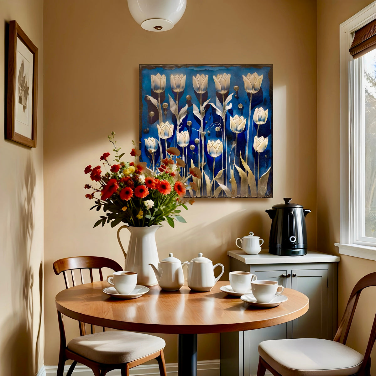 Midnight Tulips: Limited Edition Wall Art  Print on Rigid Aluminum Panel