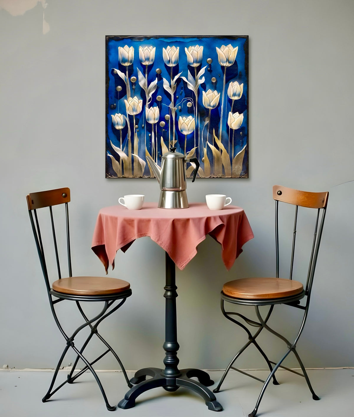 Midnight Tulips: Limited Edition Wall Art  Print on Rigid Aluminum Panel