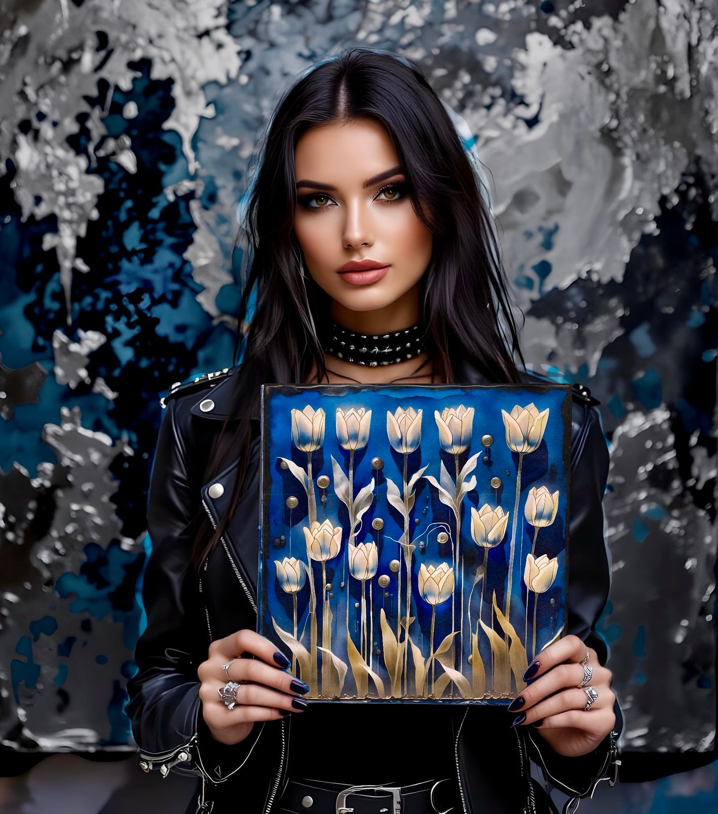 Midnight Tulips: Limited Edition Wall Art  Print on Rigid Aluminum Panel