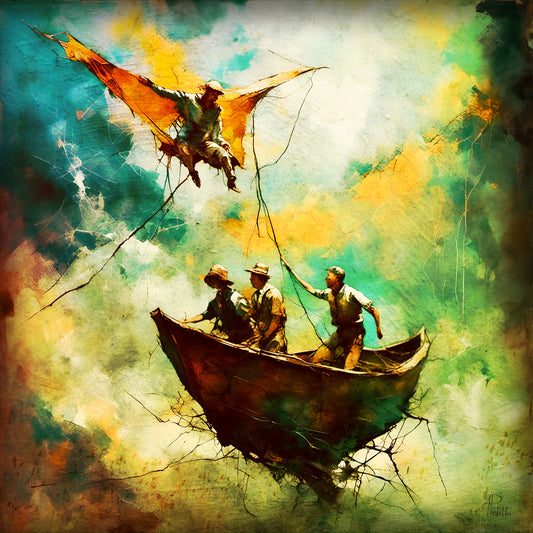 Icarus and Daedalus: Limited Edition Wall Art, Brilliant High Quality Print on Rigid Aluminum Panel