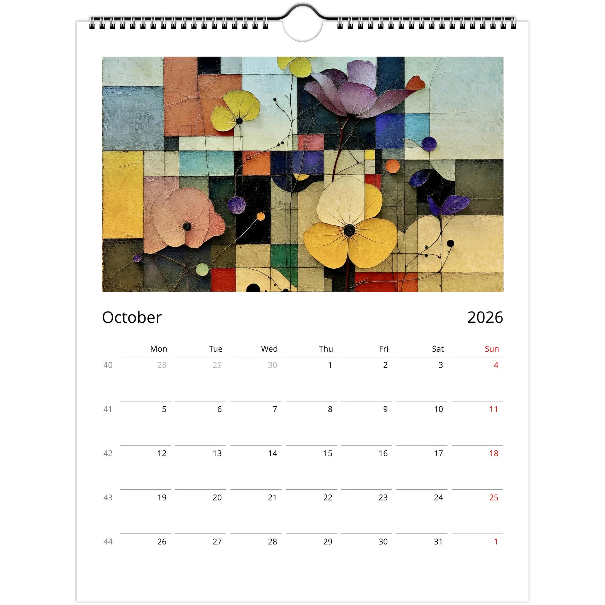 An abstract with floral suggestions in late summer and autumnal colors